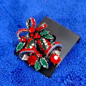 "Holiday bells" brooch
